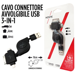 Cavo 3 in 1 - USB Novak Retraibile